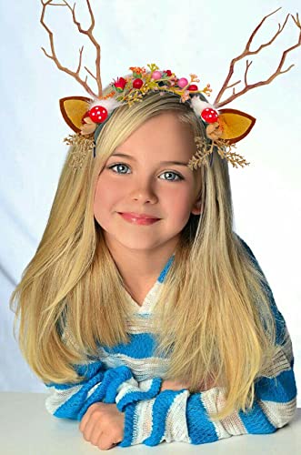Kimglurs Christmas Girl Headwear Hand-made Headdress for Party Snowman Antler Headband for Kids Adults(Hairband