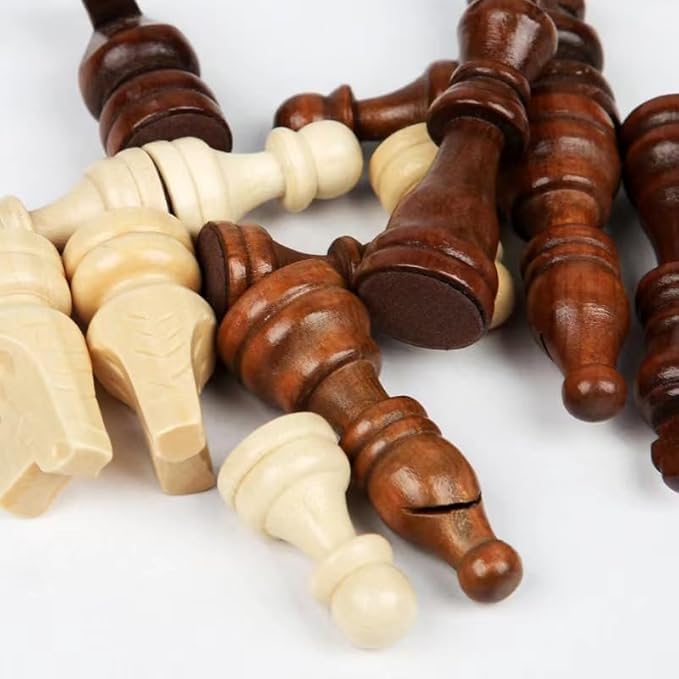 Magnetic Wooden Chess Set with Storage Slots - 15" Folding Board & Staunton Pieces | Portable Travel Chess Game for Adults and Kids
