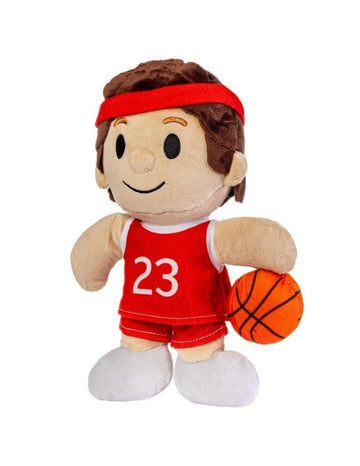 Olivia Martini Basketball Plush Toy for Kids, 10 Inch Soft Stuffed Basketball Player Doll, Cute Sports Plushie for Boys & Girls, Basketball Gift