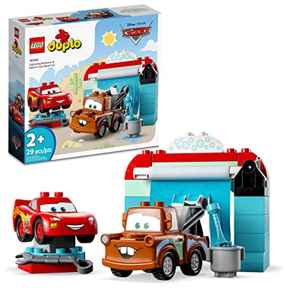 LEGO DUPLO Disney and Pixar's Cars Lightning McQueen & Mater's Car Wash Fun 10996, Buildable Toy for 2 Year Old Toddlers, Boys & Girls, Birthday Gift