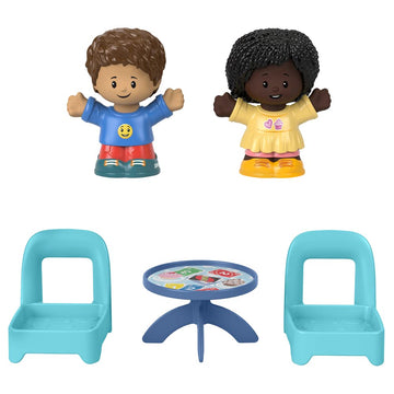 F-Price Fisher-Price Little People Card Game Figure Set - HHR45 ~ Includes 2 Little People Figures, 2 Chairs and a Table with Card Game and Cupcake
