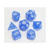 Polyhedral 7 Dice Set Frosted Blue w/White CHX27406