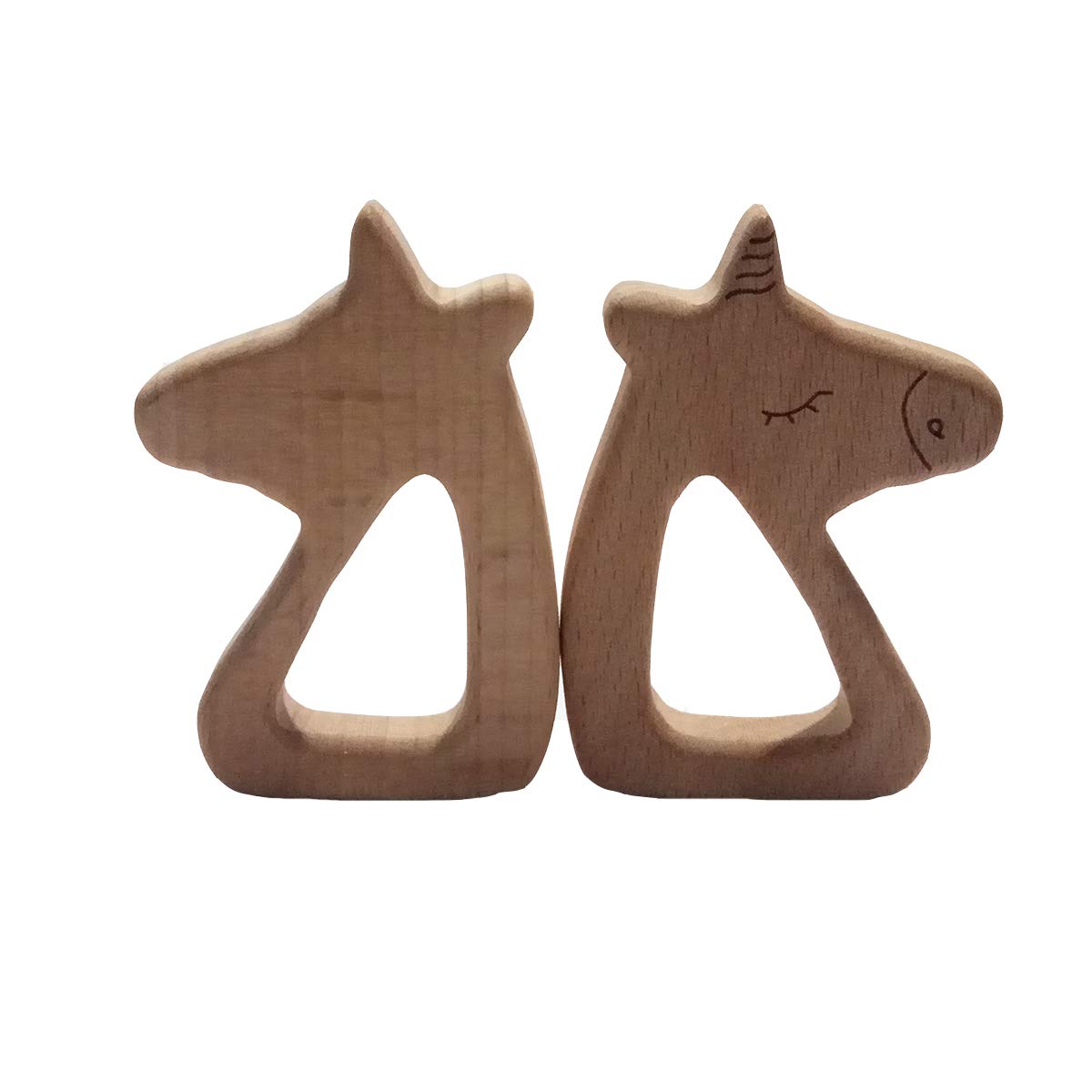 Arakierst 5pcs Beech Wooden Horse Montessori Toys Home Decorations Wood Cartoon Animal Craft for Painting Party Photography Tabletop Adorns (Horse