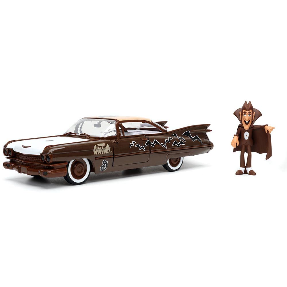 Jada Toys Count Chocula 1:24 1959 Cadillac Coupe DeVille Die-Cast Vehicle with Count Chocula Figure, Toys for Kids and Adults