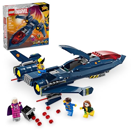 LEGO Marvel X-Men X-Jet Toy - Building Toy from X-Men '97 for Boys & Girls, Ages 8+ - Model Kit for Display and Play with 4 Minifigures - Gift Idea