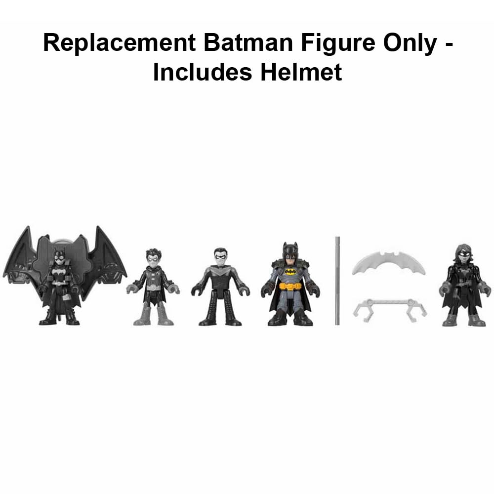 Replacement Part for Imaginext Super-Friends Playset - HML03 ~ Replacement Poseable Batman Figure ~ Includes Helmet