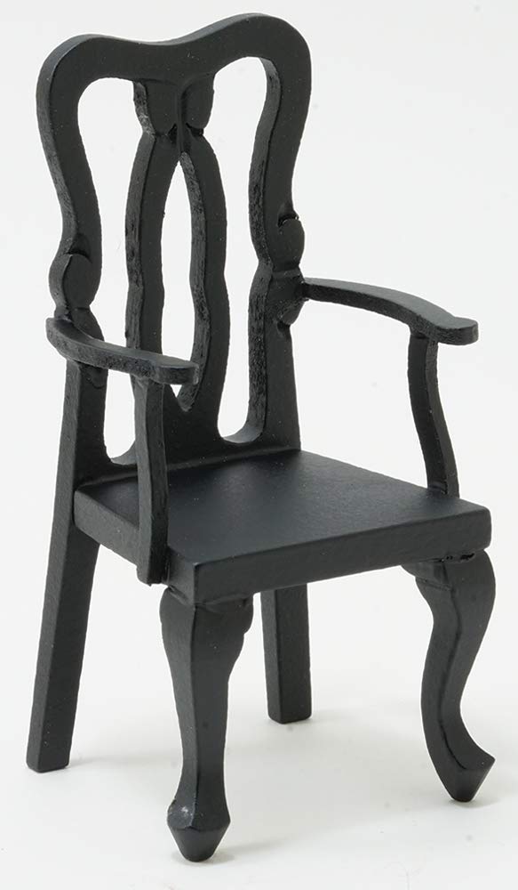 Classics by Handley Dollhouse Miniature Arm Chair, Black