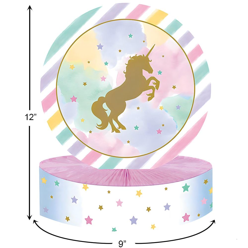 Fun Express - Unicorn Sparkle Centerpiece for Birthday - Party Supplies - Licensed Tableware - Misc Licensed Tableware - Birthday - 1 Piece