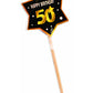 Forum Novelties X81643 50th Birthday Party Picks, Black, Gold, White