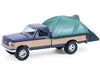 1987 F 150 XLT Lariat Pickup Truck Dark Blue and Tan with Modern Truck Bed Tent The Great Outdoors Series 4 1/64 Diecast Model Car by Greenlight