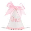 Kaniwati Pink Bow 1st Birthday Hat, Bow Girl 1st Birthday Hat, Pink Themed Decoration, Baby Girl Party Hat, Cake Smash Outfit(CXMZ-ONE-HDJ)