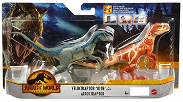 Jurassic World Dominion Velociraptor Blue vs Atrociraptor Dino Battle 2 Pack Dinosaur Figures HFY46