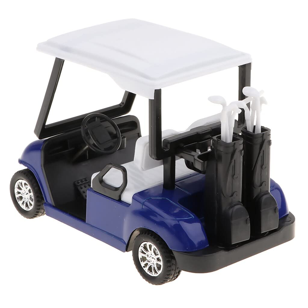 6 Pack: Diecast Golf Carts Toy with Clubs, Alloy Metal Mini Model 1:20 Scale Golfcart Pullback Vehicles for Golfing Themed Office Desk Decor, Bulk