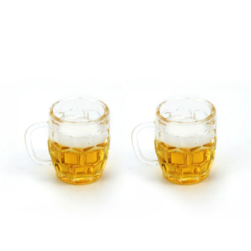 Miniature Beer Mug with Handle, 1/12 Dollhouse Mini Fake Beer Cup, Miniature Beer Drink Mini Beer Glass Mug, for Dollhouse Miniature Kitchen, Fairy