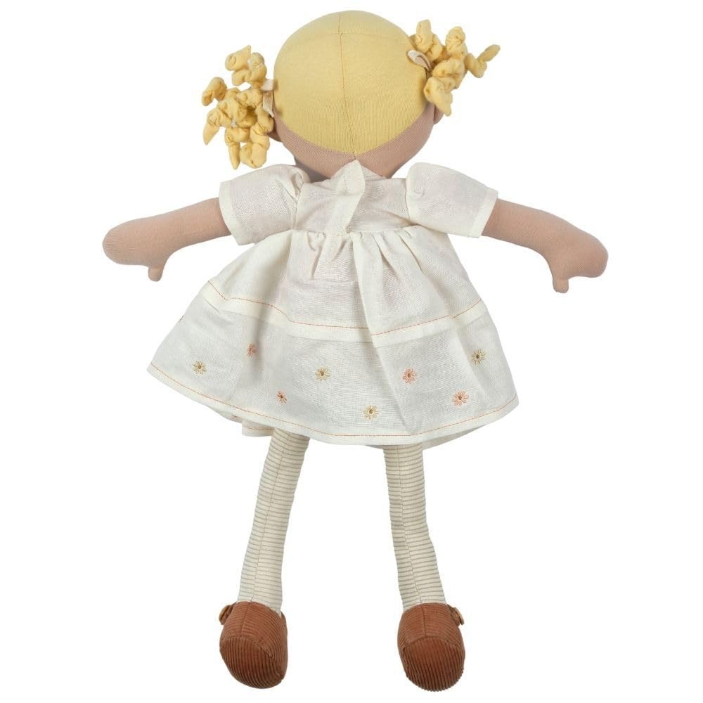 Tikiri Priscy Blonde Haired Doll in White Linen Dress with Display Box