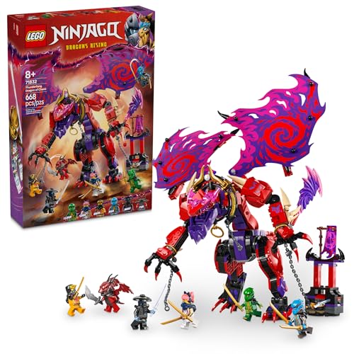 LEGO NINJAGO Thunderfang Dragon of Chaos Building Toy for Kids Ages 8+ - Dragon Rising Playset with 6 Minifigures and Poseable Figure - Birthday Gift