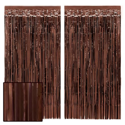 xo, Fetti 2pk Brown Party Curtain | Espresso Martini Fringe Birthday Decor