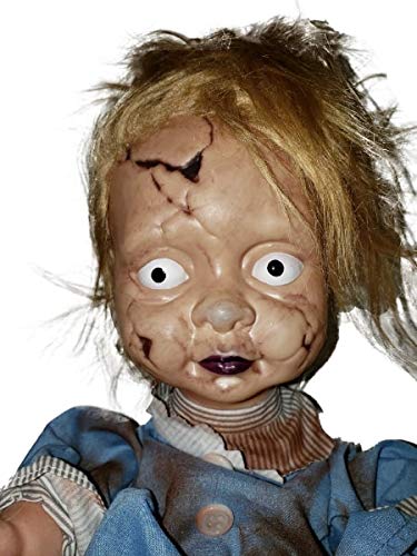 Morris Costumes Creepy Crying Doll Baby Ugly Haunted Doll Animatronics Spooky Decor Scary Halloween Decorations Indoor, Scary Haunted House Dolls