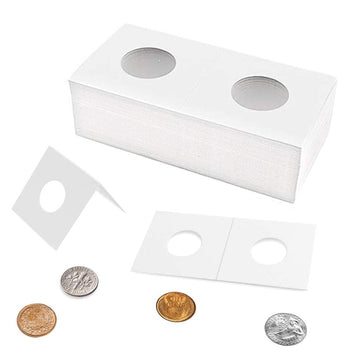Uncle Paul Coin Flips for Penny,Dime,Lincoln Cent - 50 PCS 20.5mm/0.8inch Cardboard Holders for 2x2 inch Pockets CS07205