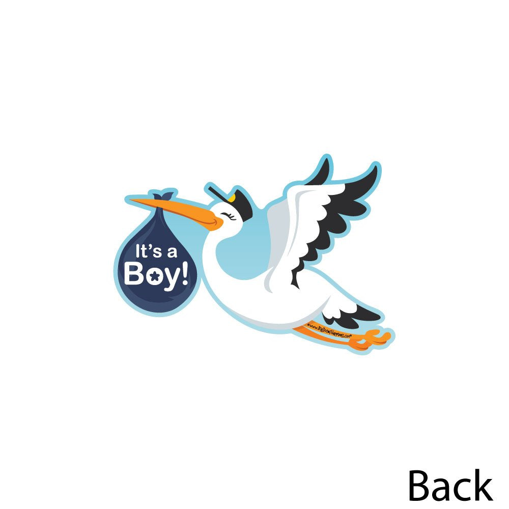 Big Dot of Happiness Boy Special Delivery - Decorations DIY Blue It's A Boy Stork Baby Shower Party Essentials - Set of 20