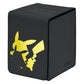 Ultra Pro Elite Series: Pikachu Alcove Flip Deck Box - Premium Leatherette Magic for 100 Double-Sleeved Pokemon Cards & Magic the Gathering - Magnetic