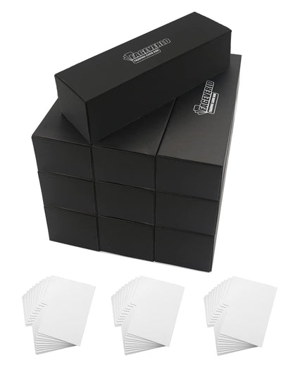 Fageverld Trading Card Storage Box with Dividers, 10 Count Cardboard Collector Boxes for Sports Baseball Mtg, Black