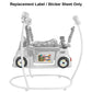 Replacement Part for Fisher-Price 2-in-1 Servin' Up Fun Jumperoo - HBX70 ~ Replacement Label/Sticker Sheet