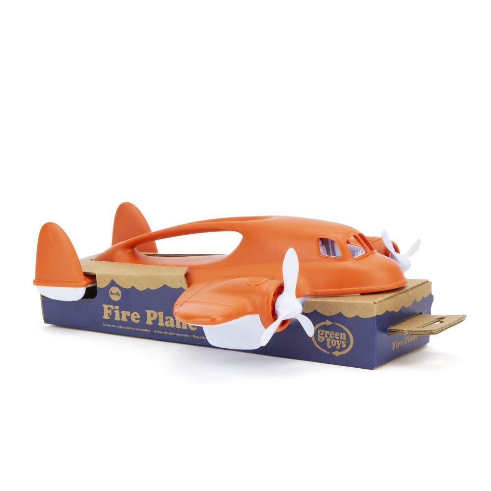 Green Toys Fire Plane - Pretend Play, Motor Skills, Kids Bath Toy Vehicle. No BPA, phthalates, PVC. Dishwasher Safe, Recycled Plastic, Made in USA.