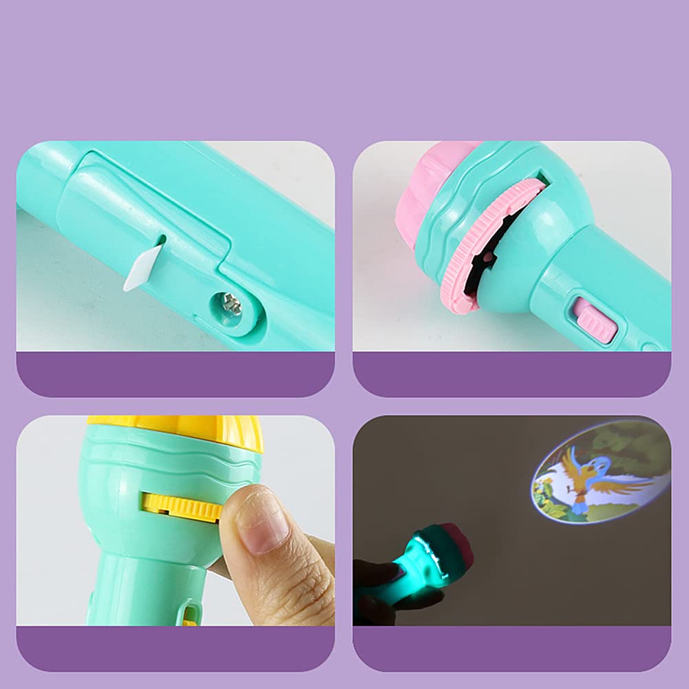 Magik Slide Projector Flashlight Children's Projection Light Toy Holiday Education (Green, 1 Pack)