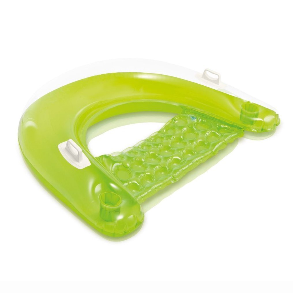 Intex Sit 'N Float Inflatable Lounges Yellow & Green Gift Set Bundle - 2 Pack, 60" X 39", Multicolor