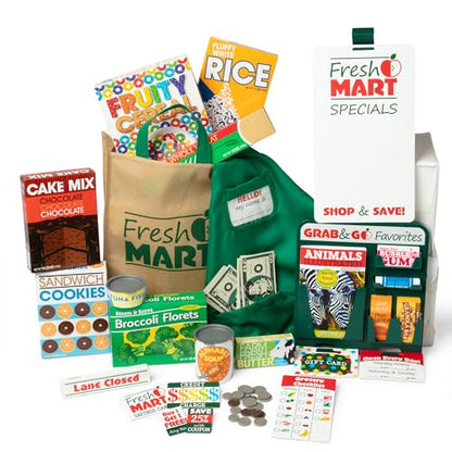 Melissa & Doug Fresh Mart Companion Set, Grocery Store Pretend Play Toys, Toy Kitchen Accessories & Play Food, Preschool Learning Toys for Girls &