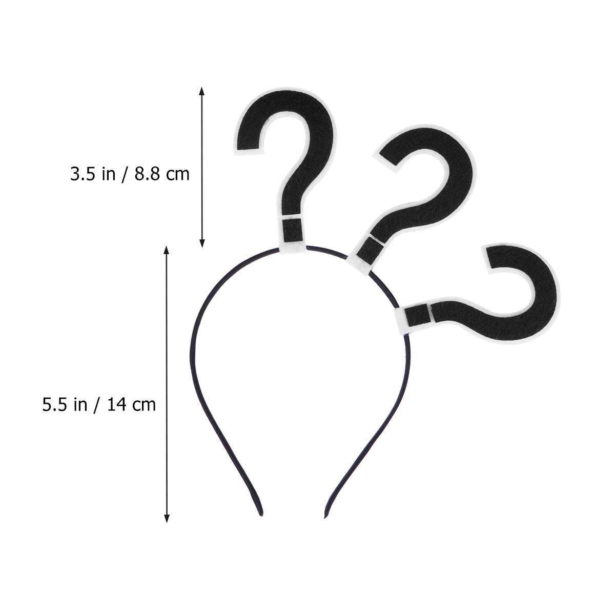 STOBOK Question Mark Headband Party Hair Hoop Novelty Headwear Hair Band Party hat Costume Favors Supplies (Black)