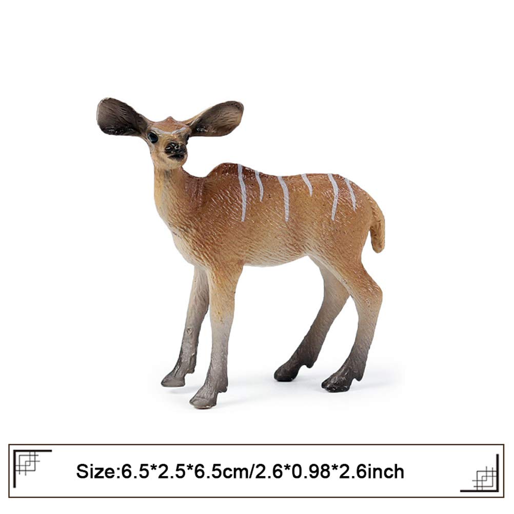 FLORMOON Animal Figures 2pcs Realistic Horned Antelope Figures Plastic Early Educational Toys Cupcake Topper Party Gift for Kids 2+ Year Old