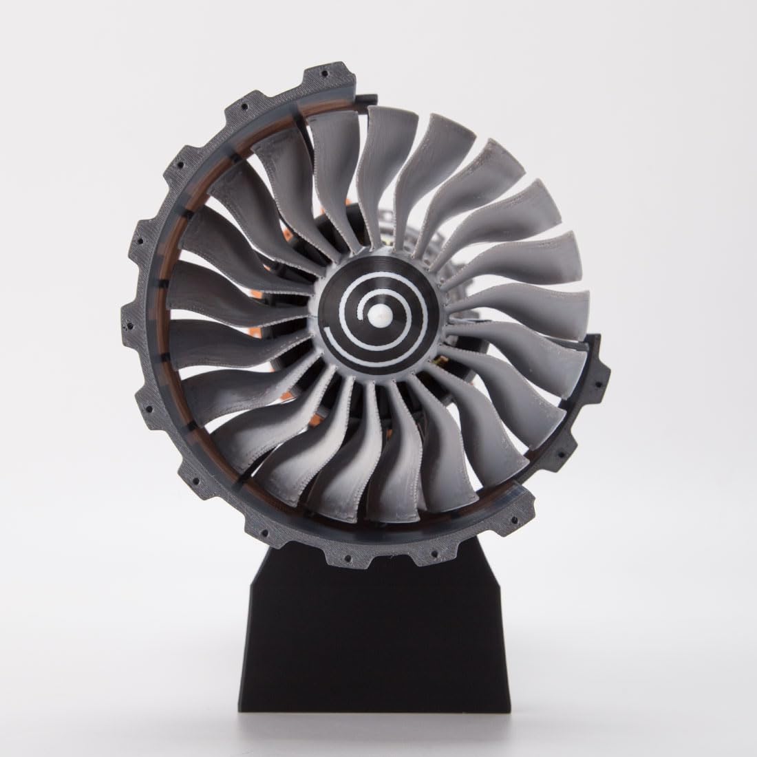 ENGINEDIY Jet Aircraft Turbofan Turbojet Engine Model 3D Printed Functional Turbofan Aero Aircraft Engine DIY Assembly Model Tabletop Engine