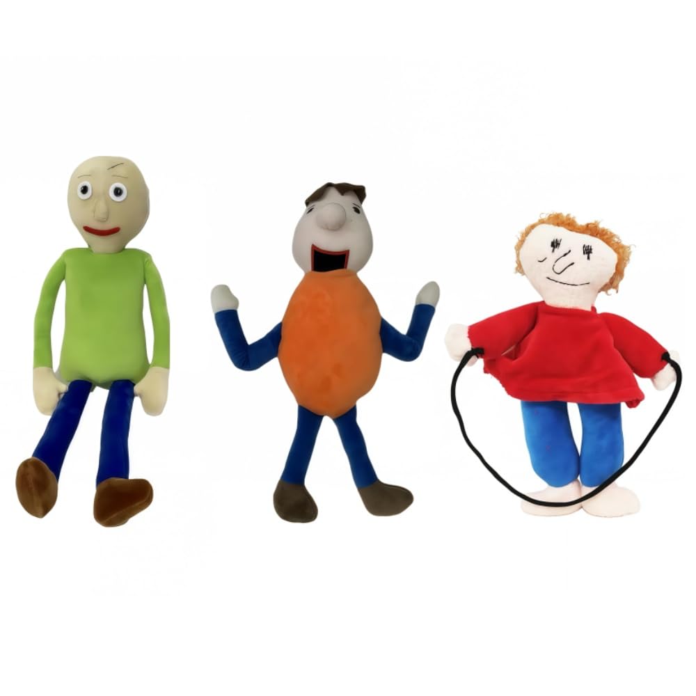 SUJN ART 3PCS Baldi Plush,Bully Plush,Stuffed Figure Pillow for Horror Game Fans for Room Decor