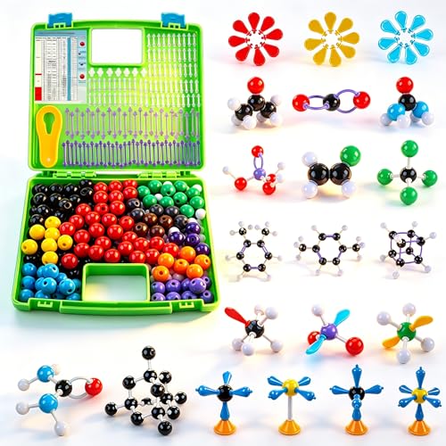 EXBEPE 406 Pcs Chemistry Molecular Model Kit,Organic & Inorganic Molecule Building Set,STEM Educational Science Supplies for Middle High School