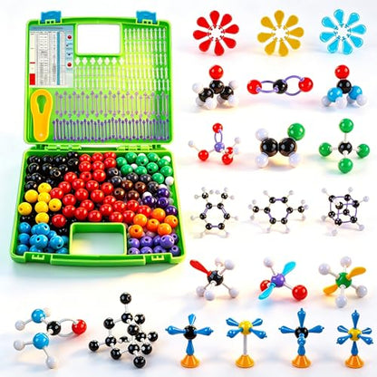 EXBEPE 406 Pcs Chemistry Molecular Model Kit,Organic & Inorganic Molecule Building Set,STEM Educational Science Supplies for Middle High School