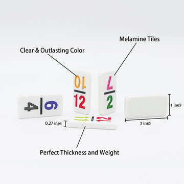 JOYOUSLIFE Mexican Train Dominoes with Numbers, Color Double 12 Numerical Domine Set for Adults and Family, Classic 91 Tiles Board Grame with Aluminym