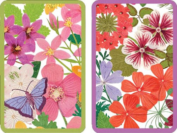 Caspari Jumbo Bridge Playing Cards - Halsted Floral, 2 Decks, Bridge-Sized Playing Cards in Gift Box, Jumbo Typeface, Elegant Botanical Design