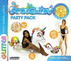 PoolCandy Pool Party Pack - Unicorn 4-Pack Includes 48 inch Glitter Unicorn with Matching Drink Float, 72 inch Super Noodle, and Jumbo Glitter Beach