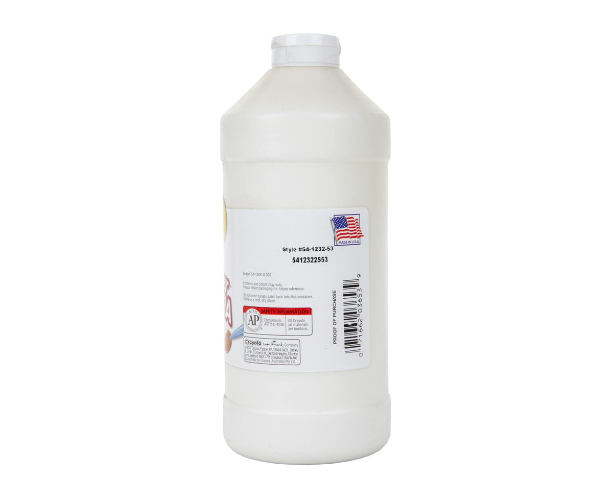 Crayola 54-1232-053 Premier Tempera Paint, 32-oz. Size, White, 1 Unit, Quart