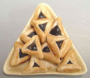 Dollhouse Miniature Jewish Platter of Purim Hamentashen Cookies by Barb