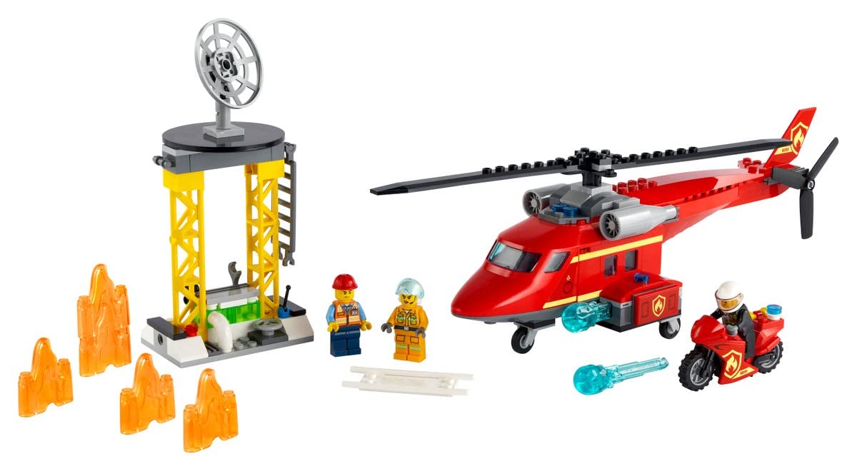 LEGO City Fire Rescue Helicopter 60281 Building Kit; Firefighter Toy and Fun Playset for Kids, New 2021 (212 Pieces)