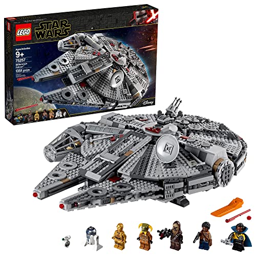 LEGO Star Wars Millennium Falcon 75257 Building Set - Starship Model with Finn, Chewbacca, Lando Calrissian, Boolio, C-3PO, R2-D2, and D-O
