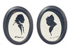 Melody Jane Dollhouse Victorian Silhouette Pictures in Black Oval Frame