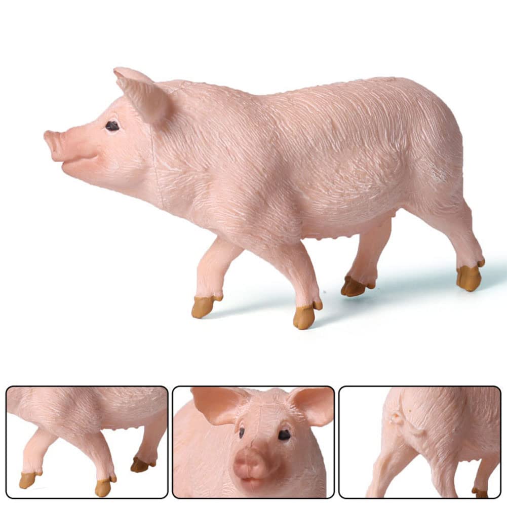 BLAPNK 4 Pcs Realistic Farm Pig Animals Model Figure Toy Set, Barn Farm Pig Family Figurines Collection Playset Preschool Science Educational Learn