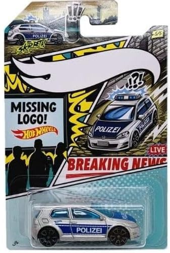 Hot Wheels Police Pursuit Comic Missing Logo Art Variant - Complete 5?Pack Bundle (2020 Edition) | Collectible 1:64 Die?Cast Police Cars