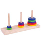KINGOU Wooden Colorful Ten-Storey Tower of Hanoi Logic Puzzle Brain Teaser Intellectual Toy