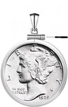 Geruibi Sterling Silver 10 Cent Border Screw Top Coin Border is suitable for 18mm diameter 1.45mm thickness, Coins Not Included