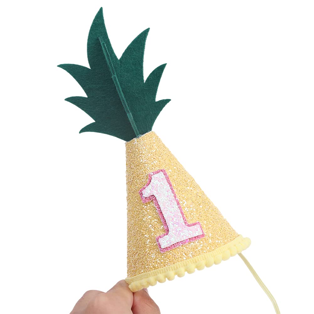 LINLULU Pineapple 1st Birthday Hat - Tropical Birthday Decorations, Pineapple Birthday Decorations, Fruit Birthday Hat For Baby Girls, Cake Smash